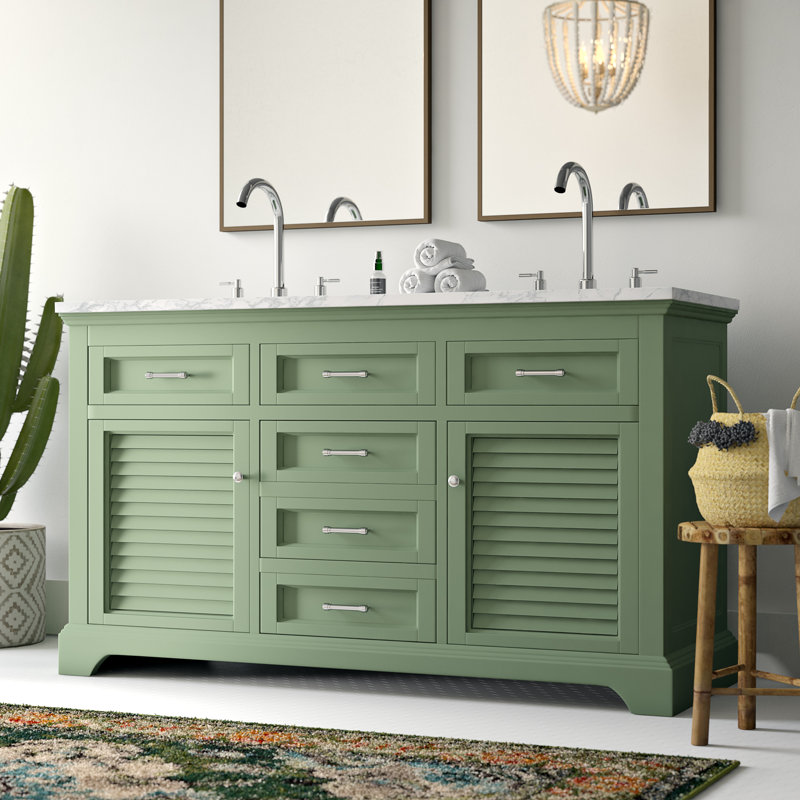 Mistana Hattie 60" Double Bathroom Vanity Base Only Wayfair